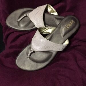 INDIGO by Clarks Leather Flip Flops Si…